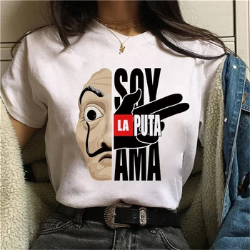 La casa de abstraktných tričko pre ženy Oblečenie 2020 letné krátke Sleeve T-Shirt Dámy Bella ciao zábavné Topy Žena Tumblr čaj