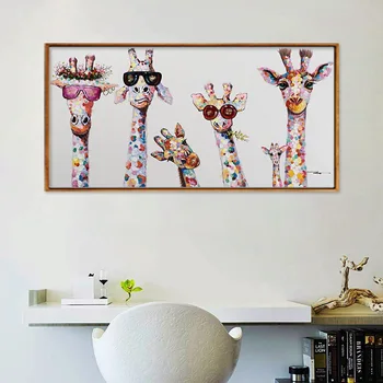 Zviera Plátno Na Maľovanie Žirafy Rodiny Plagát A Vytlačí Dekoratívne Street Art Moderné Nástenné Art Obraz Pre Deti Izba Domov