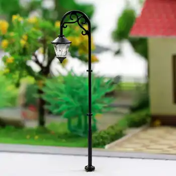 1:87 Retro Model Pouličné Lampy Rozloženie Lamppost Záhrada Krajiny Svetlo Železničný Vlak Lampa DIY Micro Krajiny Dekor Hra Sandbox