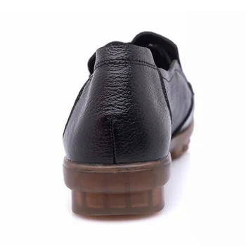 Topánky kožené mäkké dno žena pohodlné jediného topánky šľachy dolnej bežné ploché dno jeseň nové dámske topánky size35-41