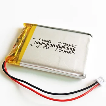 3.7 V, 600mAh batérie 503040 Lítium-Polymérová Nabíjateľná Batéria JST 1,25 mm 2pin Pre Mp3 DVD, Fotoaparát, GPS, PSP bluetooth elektroniky
