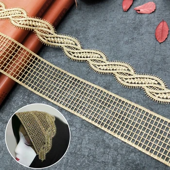 Nový zlatý rozpustné vo vode čipky príslušenstvo ozdobné výšivky, ručné textílie kvet bud páse s nástrojmi materiálu, čipky