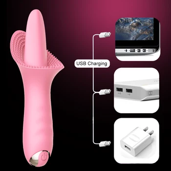 FLXUR 10 Režimy Dildo Jazyk Vibrátor Bradavky Masáž Klitorisu Stimulácia Vagíny Sprísnenie Mačička Masturbator Sexuálne Hračky pre Ženy