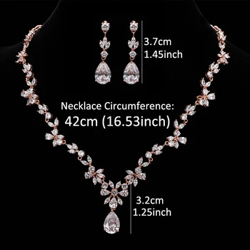 Luxusné Kvetinové Dizajn Kvapka Vody Crystal Svadobné Šperky Sady Pre Ženy, Svadobné AAA Zirkón Afriky Šperky Set Šperkov AS147