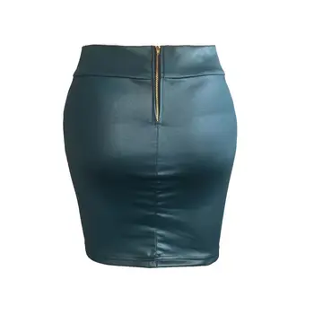 Ženy Sukne 2019 Módne Čierne Pevné Faux Kožené Sexy Bodycon Lete Ceruzku Sukne Plus Veľkosť Vysoký Pás Mini Sukne