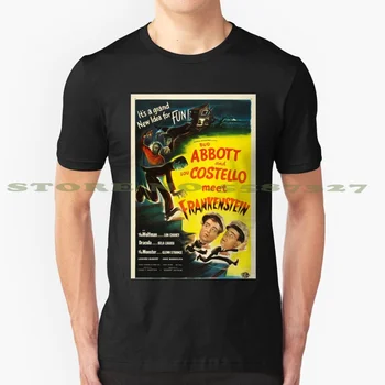 Klasický Filmový Plagát - Abbott A Costello Stretnúť Frankenstein Čierne Biele Tričko Pre Mužov, Ženy Abbott Costello Frankenstein
