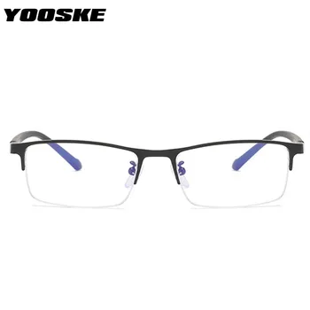 YOOSKE Anti-modré svetlo Skončil Krátkozrakosť Okuliare Ženy Muži Business Pol Rám krátkozraké Diopter Okuliare -1.0 -1.5 -2.0 NA -6