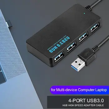 4-Port USB 3.0 Rozbočovače Splitter Prenosné OTG Kábel Podporu 5Gbps Počítač, Notebook, Periférie s Indikátor