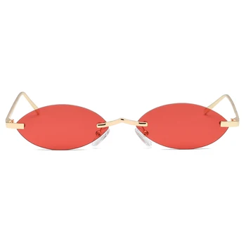 Peekaboo vintage malé oválne slnečné okuliare ženy bez obrúčok 2019 mini retro slnečné okuliare pre mužov zrkadlo uv400 zlato kovová modrá červená