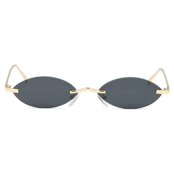 Peekaboo vintage malé oválne slnečné okuliare ženy bez obrúčok 2019 mini retro slnečné okuliare pre mužov zrkadlo uv400 zlato kovová modrá červená