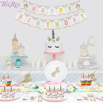 Unicorn Narodeniny, Party Dekorácie Deti Nastaviť Jednorožec Cake Zdobenie Balón Banner Strana Navrhne Happy Birthday Baby Sprcha