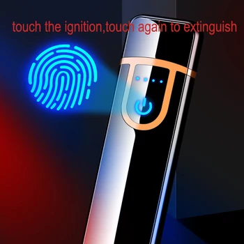 USB mini Elektronické Ľahšie vetru Kovové Nabíjanie elektrických Zapaľovačov gadgets pre mužov mens darčeky Fajčenie cigariet Príslušenstvo
