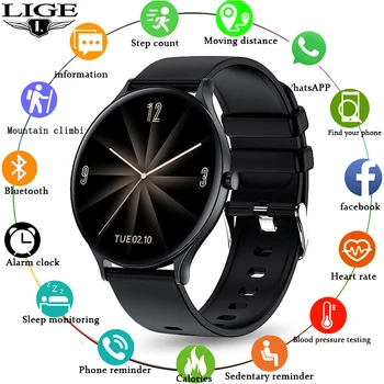 LIGE 2020 Nové Inteligentné Hodinky Mužov Srdcovej frekvencie Kyslíka v Krvi, Správa Pripomienka Bluetooth Športové Nepremokavé Plný Dotykového Displeja Smartwatch