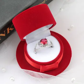 2 kusy krásne Zamatové darčeka cylinder šperky box snubný prsteň box Náhrdelník Krúžok Prípade Náušnice Držiak na šperky zobraziť
