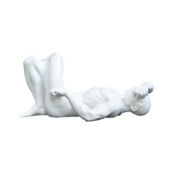 Európska živice presklené umenie, nahý muž socha tvorivé obývacia izba domáce dekorácie office desktop remesiel model figúrky darček