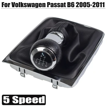 5 Rýchlosť 6 stupňovou manuálnou Výstroj Hlava Black Shift Gombík Radiacej Páky Boot Návlek Kryt Golier Rám Pre VW Passat B6 2005 až 2011