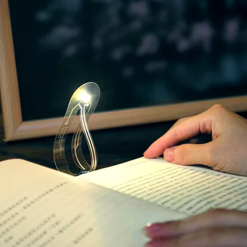 Záložku svetlo tvorivé mini led klip na knihy svetlo Flexibilný Skladací CR2032, lampa na Čítanie