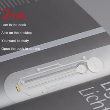 Záložku svetlo tvorivé mini led klip na knihy svetlo Flexibilný Skladací CR2032, lampa na Čítanie