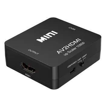 RCA na HDMI 1080P Mini RCA Kompozitný CVBS, AV HDMI Video Audio Converter Adaptér Podpora PAL/NTSC s USB nabíjací Kábel