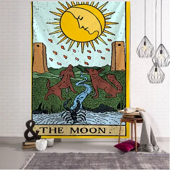 Tarot mesiac gobelín Mandala macrame hippie Gobelín Stene Visí Boho dekor Čiar Gobelín