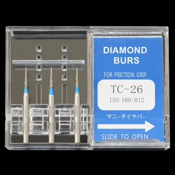 30Pcs(10Boxes) Zubné Diamond Burs TC-26 Polisher Vŕtať FG1.6 mm Vysoká Rýchlosť Handpiece Leštenie Zubár Otrepy