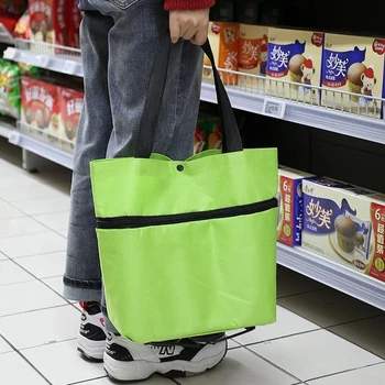 Prenosný skladací nákupný vozík taška s kolesá vozíka nakupovanie taška opakovane s potravinami taška potravín rastlinného skladovanie taška