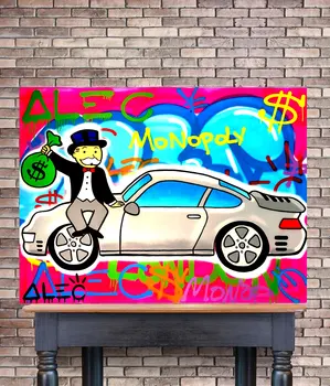 HD Tlač Alec Monopol olejomaľba Domova Stenu Umenie na Plátne, Láska moja Porsche Ružová Plátno Potlače Izba Dekor