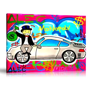 HD Tlač Alec Monopol olejomaľba Domova Stenu Umenie na Plátne, Láska moja Porsche Ružová Plátno Potlače Izba Dekor