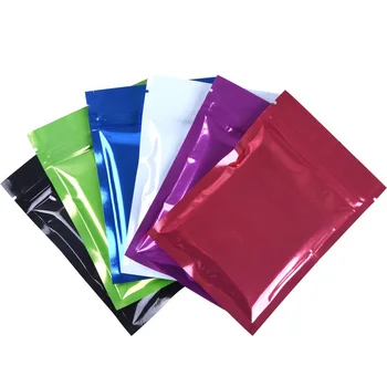 Veľké Veľkosti 6 farieb 1000pcs/veľa Kovových Mylar Samostatne tesnenie Tašky Ploché Čierne Hliníkovej fólie na Balenie Vrecia plastové tašky