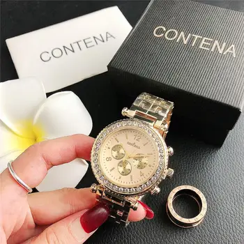CONTENA Top Značky Luxusné Jednoduché Ženy Hodinky z Nerezovej Ocele, Quartz náramkové hodinky dámske Módne Hodiny