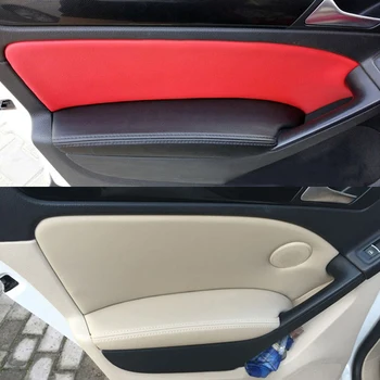 Pre VW Golf 6 2010 2011 2012 2013 4pcs Dvere Auta Opierkou Panel Mikrovlákna, Kožený ochranný Kryt Výbava