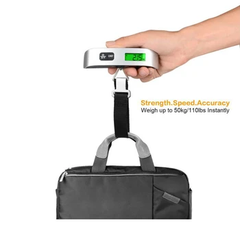 Batožiny Rozsahu 110lb/50 kg Elektronické Digitálne Prenosné Cestovný Kufor Váži Batožiny Taška Závesné Váhy Vyváženie Hmotnosti LCD