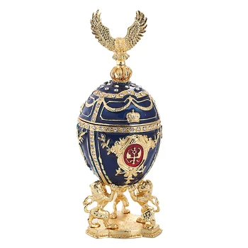 Retro Šperky Vajíčko Veľkonočné Vajíčko Šperky Boxy S Modrým Olej Smalt Výstava