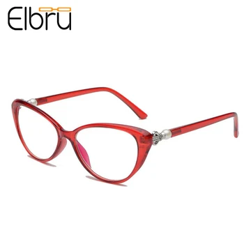Elbru Ultralight Anti-modré Svetlo Cat Eye Okuliare na Čítanie Ženy Pohodlie Full Frame Zväčšovacie Presbyopia Okuliare +1.0to4.0