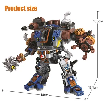 371pcs Mesta Vek Pary Stráži Účasti Robot Stavebné Bloky Mechanických Robotov Bojovník Údaje Tehly Hračky pre Chlapcov