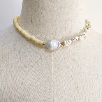 2020 nový kreatívny dizajn s asymetrickým kúzlo náhrdelník barokový sladkovodné perly vysoko kvalitné šperky prírodný biely kameň ručné