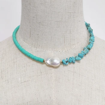 2020 nový kreatívny dizajn s asymetrickým kúzlo náhrdelník barokový sladkovodné perly vysoko kvalitné šperky prírodný biely kameň ručné