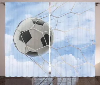 Športové Okenné Záclony Futbalovej Lopty s Cieľom oblačnom počasí Lete Vonkajšie Aktivity, Športové Obývacia Izba, Spálňa Decor Opony
