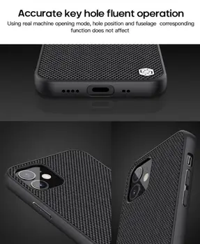 Mobilný Telefón puzdro Pre iPhone 12 Pro Max 12 mini NILLKIN Prípade 3D Nylonové Vlákno Textúrou Matný Kryt Mobilný Telefón Prípadoch a Poťahy