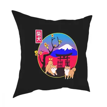 Akita, Shiba Inu Japonský Pes (Mt Fuji Svätyne Hodiť Vankúš Dekoratívny Vankúš Obliečka Na Vankúš Na Mieru