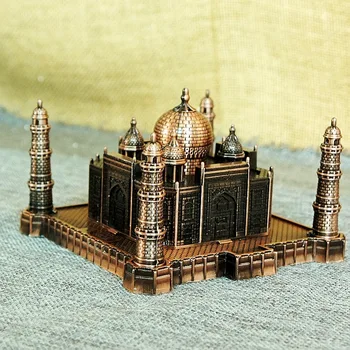 India Taj Mahal Model Kovové Ozdoby Svetoznámej Budovy Miniatúrna Socha Tvorivé Socha Stavebné Dekorácie Remeslá