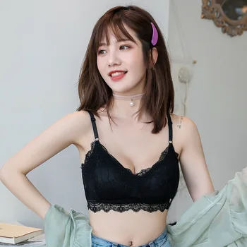 Nový Ženy Čipky Sexy Bralette Wrap-Around Bielizeň s Hrudníka Pad Podprsenka bez Ramienok kórejský Štýl, spodné Prádlo, Push Up Wireless Topy