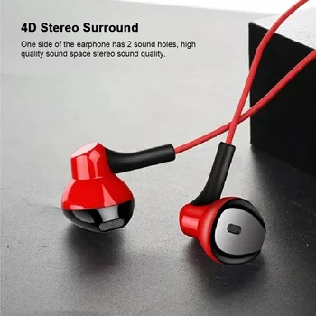 3,5 mm In-Ear Káblové Slúchadlá Hudbu Slúchadlá Stereo Záťah Basy Herné Slúchadlo S Mikrofónom Pre IOS a Android Telefón Počítač Červená