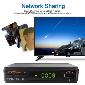 GTMEDIA V7S Satelitná TV Prijímača Full HD DVB-S2 + USB Wifi Receptor španielsko podporu Youtube Satelitný Dekodér Freesat hd V7