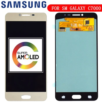 Nové OLED Náhradný Telefón s LCD Samsung Galaxy C7 C7000 SM-C7000 Displej Super AMOLED Dotykový Displej Digitalizátorom. Montáž