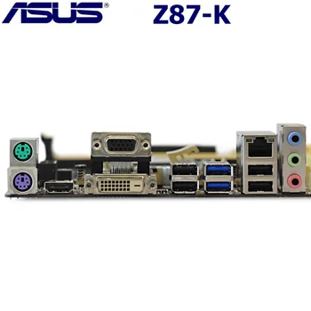 LGA 1150 DDR3 ASUS Z87-K základnú Dosku Intel Desktop Z87 Cpu Core i7/i5/i3 32GB PCI-E 3.0 USB3.0 Pôvodná Používané Z87-K Doske ATX
