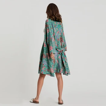 Jastie Vintage Kvetinový Tlač Ženy Kimono Tričko Bežné Pláži Blúzky 2020 Jar Leto Dlhá Bunda Cardigan Blúzky, Košele Top