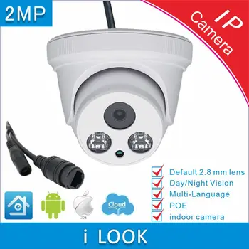 Hikvision Kompatibilné IP Kamera vnútorné H. 265 POE 1080P Bezpečnostné CCTV Kamera Video Onvif POE XM p2p cloud Dome kamery