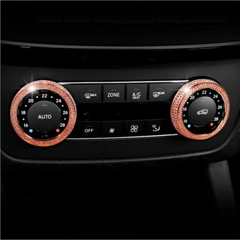 Auto Styling Klimatizácia Gombíky Audio Dekoratívne Kruhu kryt nálepky Na Mercedes Benz M, G, GL SLClass GLE CLK CLS GLS SLK