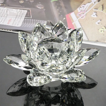 60 mm-200 mm Crystal Swan Lotus Sklo Charakter Mesta Papier Ornament Feng Shui Dekoratívne Zber Ornament Dekorácie
